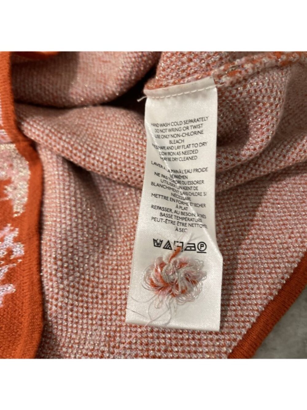 Anthropologie Beatrix Sweater Womens XS Pink Orange Pullover Mock Neck Lurex 138 - Picture 12 of 13